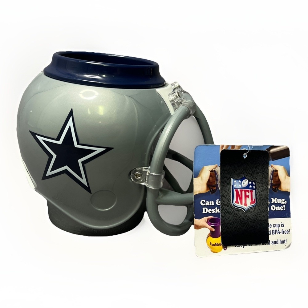 Dallas Cowboys NFL Mini FanMug Desk Caddy Helmet Removable Cup Gray / Blue
